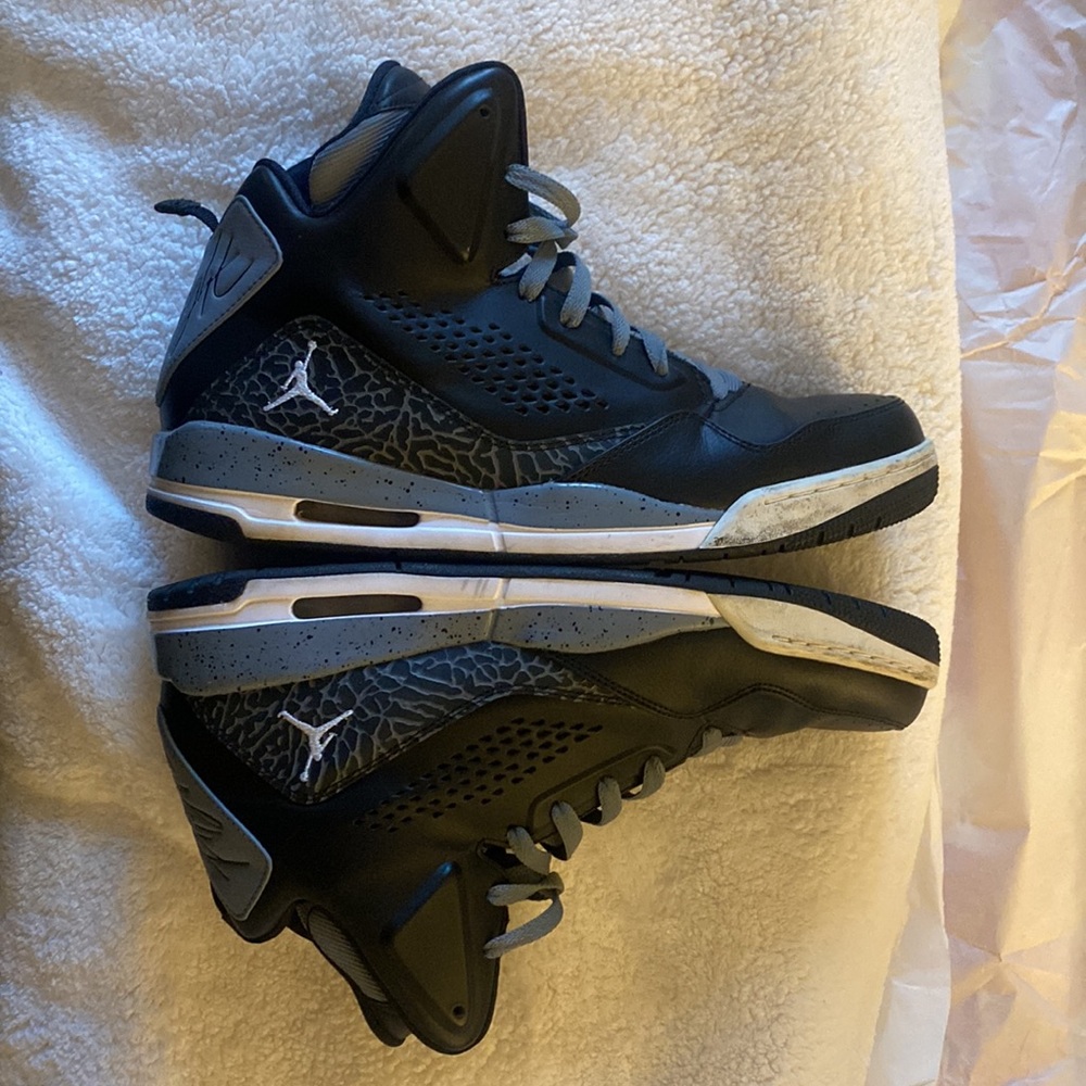 Jordan Black and Gray High-Top Sneakers